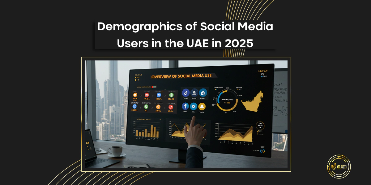  Infographic showing the age and gender distribution of social media users in the UAE in 2025